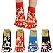 kilofly Japanese Cartoon Full Toe Tube Socks Value Pack, Set of 4 Pairs
