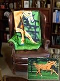 Horse Fleece Blanket Throw Fleece 63" long x 51" wide.
