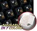 RUSSIAN CYRILLIC KEYBOARD STICKER WITH ORANGE LETTERING ON TRANSPARENT BACKGROUND FOR DESKTOP, LAPTO