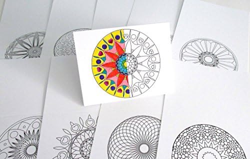 Adult Coloring Mandalas Colorable All Occasion Greeting Note Cards 10pk