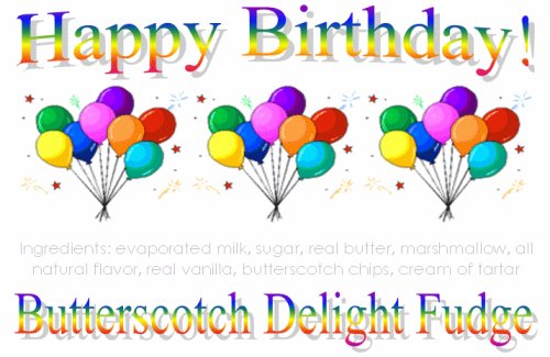 Birthday Balloons Butterscotch Delight Fudge Box