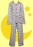 Frankie & Johnny bSoft Flannel Le Maroc Red Trim Lounger Pajama
