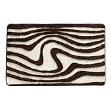 Chocolate Brown And Ivory Zebra Print Bath Rug By Interdesign