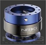 NRG Innovations (SRK-300BL) Quick Release Kit Gen 2.0 Steering Wheel Hubs - Blue Body/Titanium Chrome Ring, 5 Hole