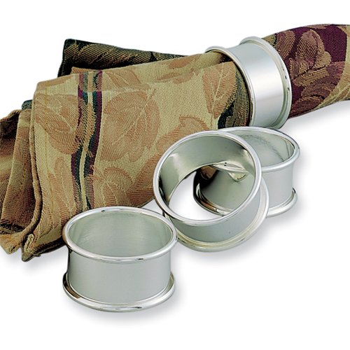Nickel-plated Rolled Edge Set of Four Napkin Rings