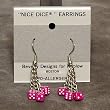 3 dice, 5mm Dice Dangler Earrings, Pink w/White