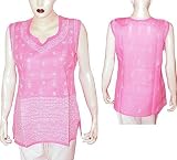 Kurti India Clothes Womens Chikan Embroidery Size S (ctop488)