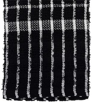 Kitchen Towels 100% Cotton Terry Cloth Checkered Windowpane Set of (4) Four (Black & White Check, 4 Kitchen Towels)