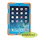 iPad Air Case, iPad 5 case for kids,ACEGUARDER Three Layer Heavy Duty Rugged Shockproof Dirtproof High Impact Resistance Protection Cover Case with Kickstand for Apple iPad Air (Orange-Blue)