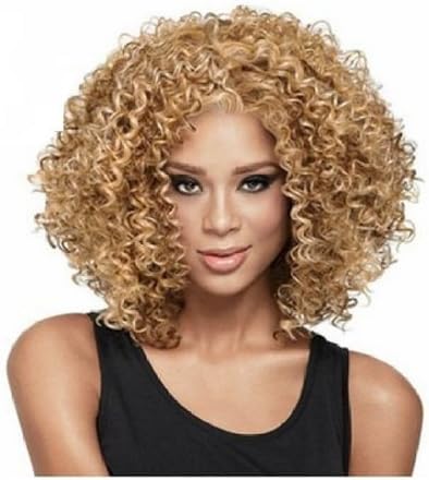 LongOu Afro curly wavy wig