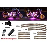 12pc Pink LED Flexible Motorcycle Light Kit by LedGlow