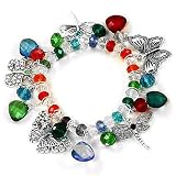 51HL9UUpXKL. SL160  Butterfly and Dragonfly Glass Bead Stretch Bracelet Fashion Jewelry