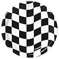 Black and White Check Racing Party Supply Pack! Bundle Includes Paper Plates & Napkins for 8 Guests