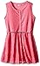 Dream Star Girls' Button Front Lace Lined Dress with Braided Metallic Belt