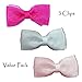 TruStay Clip - Organza baby hair bows - Best No Slip Barrette for Fine Hair (Pack 4: Hot pink/White/Pink)