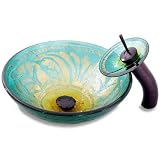Buy Geyser Grecian Bathroom Glass Vessel Sink and Oil Rubbed Bronze Waterfall Faucet... by Geyser