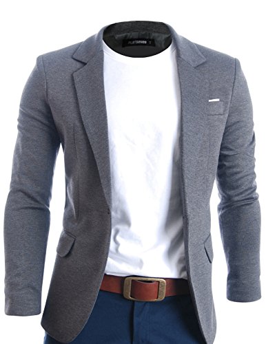 Flatseven mens slim fit casual premium blazer jacket gr…