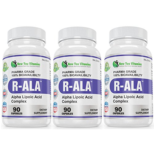R-ALA Healthy Glucose Metabolism R-Alpha Lipoic Acid 200mg 270 Capsules 3 Bottles