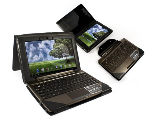 Tuff-Luv Leder Tasche Case + Tastatur Tasche für Asus Eee Transformer Tablet