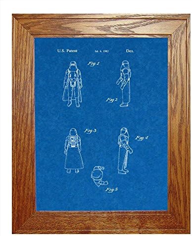 Star Wars Hoth Stormtrooper Patent Art Blueprint Print in a Honey Red Oak Wood Frame (11" x 14")