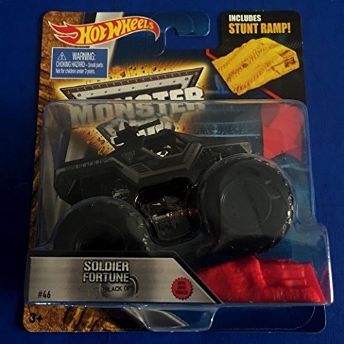 Hot Wheels Monster Jam Soldier Fortune BLACK OPS 2016 NEW 1:64 RARE NEW #46 INCLUDES STUNT RAMP
