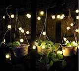 HMT 【エイチエムティー】太陽発電 ソーラー 充電式 LED イルミネーション/毛玉型電飾4.8m 20球 2点滅モデル 飾り付け/防水・多色・クリスマスやパーティ・結婚式に・イルミネーション・フェ
