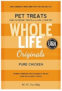 Whole Life Pet Single Ingredient USA Freeze Dried Chicken Breast Treats Value Pack for Dogs and Cats, 21-Ounce Whole Life Pet Single Ingredient USA Freeze Dried Chicken Breast Treats Value Pack for Dogs and Cats, 21-Ounce