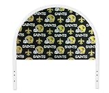 New Twin Size Children's Youth White Metal Headboard with Custom New Orleans Saints NFL Upholstered Headboard
