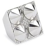 nOir Pyramid Four spike ring With pave base rh