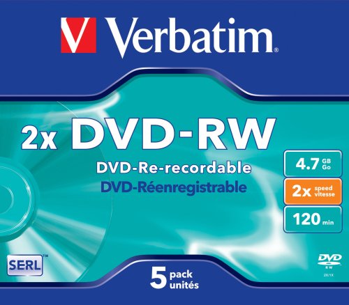 Verbatim 2x DVD-RW Rohlinge Scratch Resistant Surface Jewel Case 5er-Pack Preisvergleich