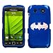 BLACKBERRY AT&T SPRINT TORCH 9850 9860 HARD PLASTIC DESIGN BLUE AND WHITE BATMAN LOGO RHINESTONE CRYSTAL BEADS SNAP ON CASE COVER