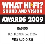 Vita Audio R2I-WALNUT Tabletop Stereo with DAB/FM Tuner & Universal iPod Dock in Rich Walnut