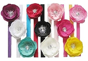 Qs 10 Pieces Baby's Headbands Flower Girl's Chiffon Hair Accessories (10 Pack)