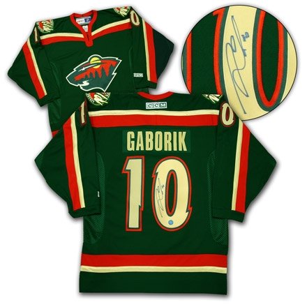 Marian Gaborik Minnesota Wild Autographed/Hand Signed Rookie Jersey