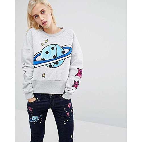 ハウスオブホーランド アウター パーカ＆スウェット House of Holland x Lee Planet Embroidere Grey [並行輸入品]