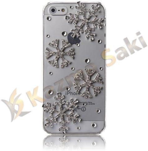 Kazma Saki(TM)3D Bling Rhinestone Crystal Diamond Snowflake Christmas Winter Snowflake Design For iphone 5 / 5s