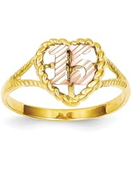 Gold and Watches 14K Two-tone Diamond-cut Heart 15 Filigree Ring