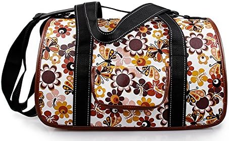 Pet bag outdoor dog and cat house portable folding pet bag (FLOWER, M)
