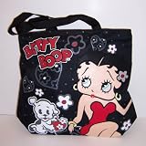 Betty Boop Tote Bag - Officially Licensed Large Totebag in Black with Zipper Top; Great Gift Idea.