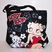 Betty Boop Tote Bag - Officially Licensed Large Totebag in Black with Zipper Top; Great Gift Idea.