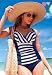 Jessica London Plus Size Striped Tankini Navy Ivor