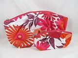 Clinique red flower cosmetic bag with mini bag