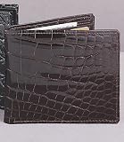 Signature Gold Genuine Alligator Bi-Fold Wallet