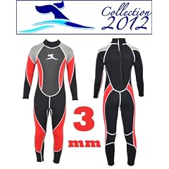 Kinder Neoprenanzug Lang Gr��e 128 - 140 f�r ca. 8 - 10 Jahre Surfanzug aus der Collection 2012 in Schwarz Rot mit Mash Skin