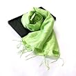 EXP Hand-Dyed Woven Lime Green Thai Silk Scarf