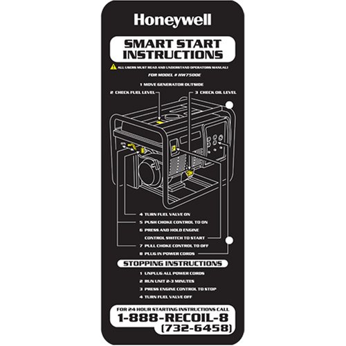 Where to buy Honeywell HW7500E 9375 Watt 15 HP 420cc OHV Portable Gas Powered Home Generator With Electric Start