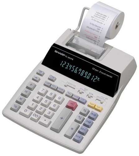 Sharp EL-1801V Portable 12-Digit  2-Color Serial Printing Calculator
