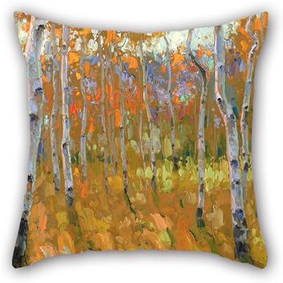Bestcase88 Sofa Simple Home Decor Design Yellow Forest Pillowcase 16X16 Inch Throw pillow Covers