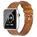 Apple Watch Band, JETech 38mm Genuine Leather Strap Wrist Bands Replacement w/ Metal Clasp for Apple Watch All Models 38mm (Brown)