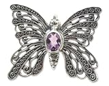 Amethyst brooch pendant, 'Bright Butterfly'